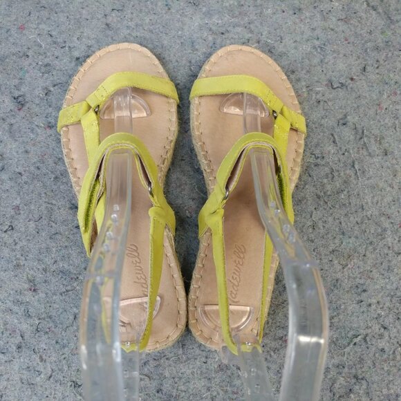 Madewell The Hallie Espadrille Sandals Womens Size 7.5 Shoes Yellow Leather - Picture 7 of 12